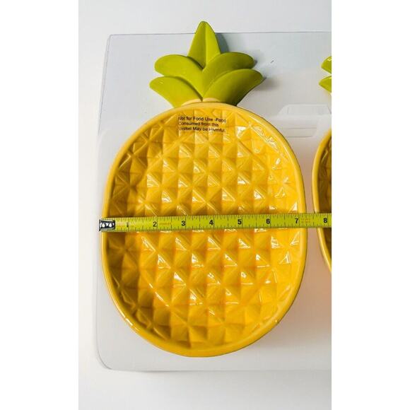 (3) NWT Pineapple Ceramic 12 3/4” Yellow Wall Hanging Decor HD Designs Outdoor - Picture 4 of 11